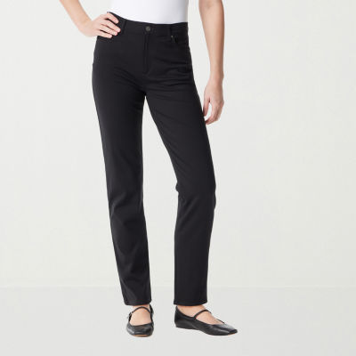 Gloria Vanderbilt Womens High Rise Straight Flat Front Pant