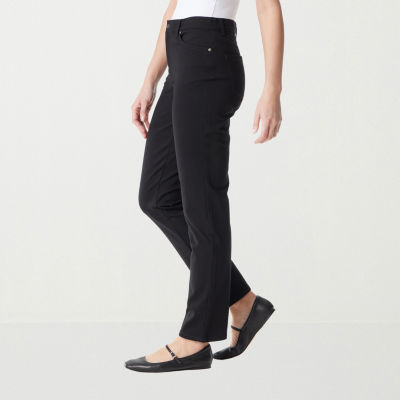 Gloria Vanderbilt Womens High Rise Straight Pull-On Pants