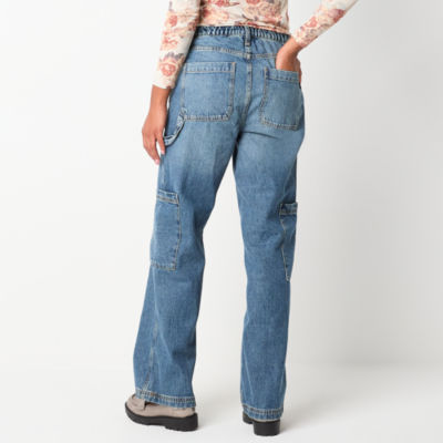 Arizona - Juniors Womens Mid Rise Flare Leg Carpenter Seated Wear Jean