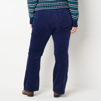 St. John's Bay Womens High Rise Flare Corduroy Pant - Plus