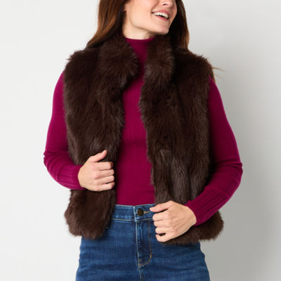 Liz Claiborne Womens Faux Fur Vests