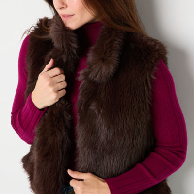 Liz Claiborne Womens Faux Fur Vests