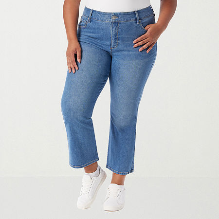 Gloria Vanderbilt-Plus Womens High Rise Bootcut Jean, 24w, Blue