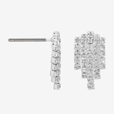 Bijoux Bar Silver Tone Womens Glass Drop Earrings