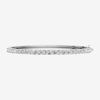 (F, Si1-Si2) Womens 5 CT. T.W. Lab Grown White Diamond Sterling Silver Round Bangle Bracelet