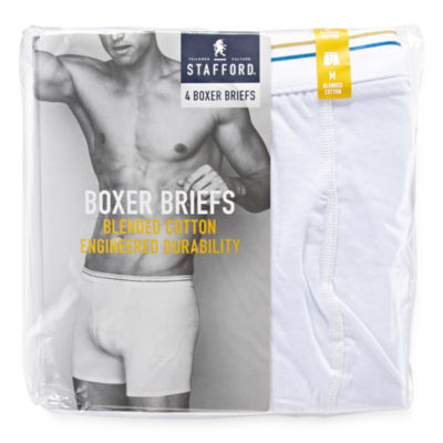 Stafford 4 Pair Blended Cotton Boxer Briefs-Big