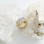 Womens 3 CT. T.W. Genuine Diamond 10K Gold Side Stone Engagement Ring