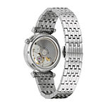 Bulova Classic Womens Diamond Accent Silver Tone Stainless Steel Bracelet Watch 96p222