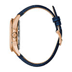 Bulova Classic Mens Automatic Blue Leather Bracelet Watch 97a161