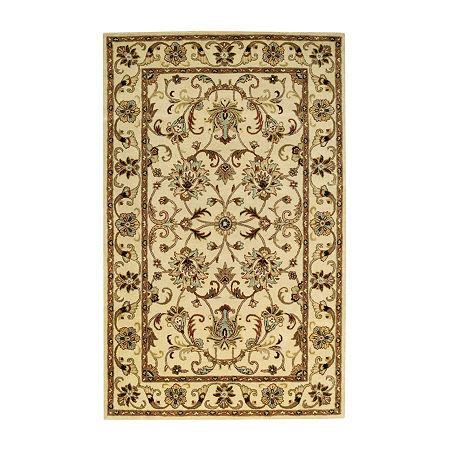 Capel Inc. Guilded Floral Hand Tufted Indoor 30x42 Rectangular Accent Rug, One Size, White