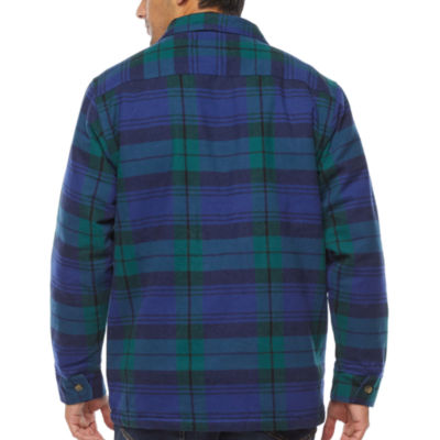 Victory Brawny Flannel Mens Sherpa Lined Midweight Shirt Jacket