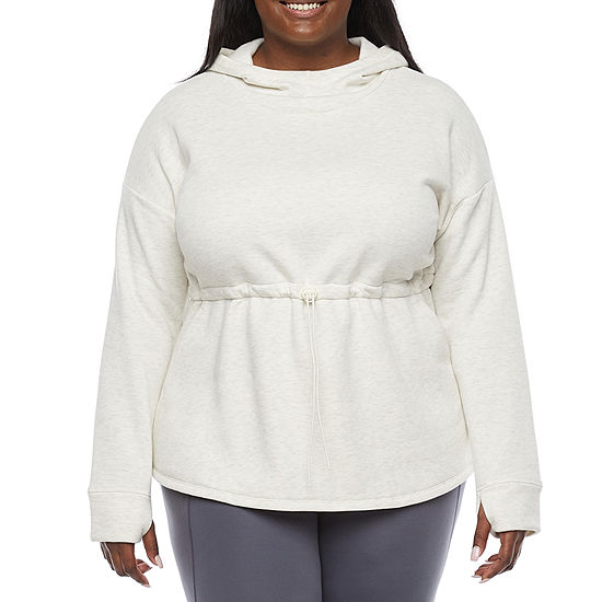 Xersion Womens Plus Hooded Long Sleeve Pullover Sweater