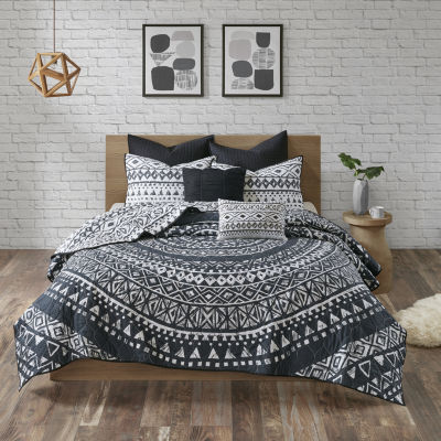 Urban Habitat Cora 7Pc Reversible Cotton Quilt Set With Euro Shams And