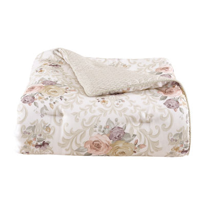 Royal Court Chardonnay 4-pc. Floral Midweight Reversible Comforter Set