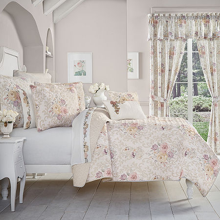 Royal Court Chardonnay Floral Quilt Set, One Size, White