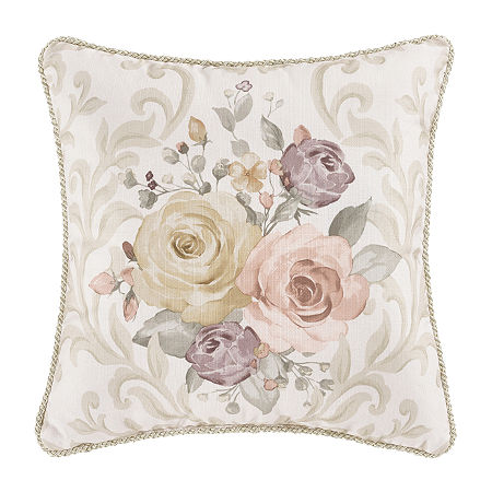 Royal Court Chardonnay Square Throw Pillow, One Size, White