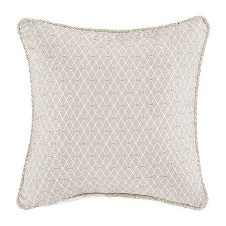 Royal Court Chardonnay Square Throw Pillow, One Size, White