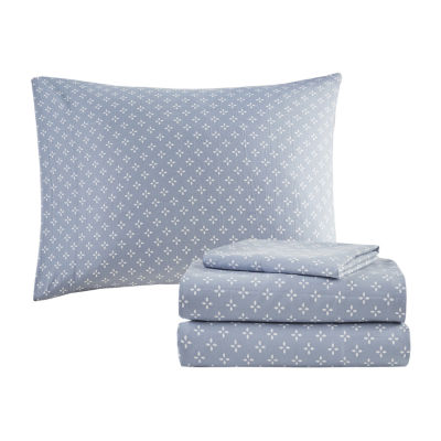 Madison Park Essentials Thelma Trees + Leaves Reversible Complete Bedding Set with Sheets