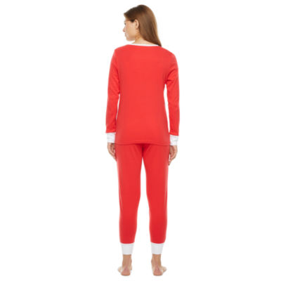 Secret Santa & Elf Family Matching Pajamas Womens Crew Neck Long Sleeve 2-pc. Pant Pajama Set