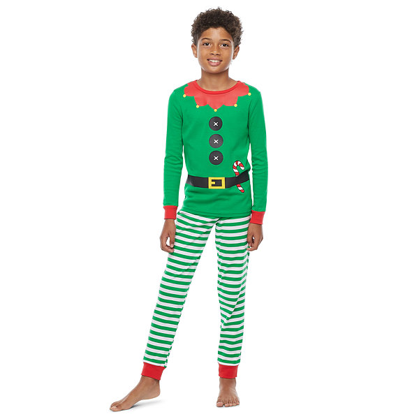 Secret Santa & Elf Family Matching Pajamas Little & Big Unisex 2-pc. Christmas Pajama Set
