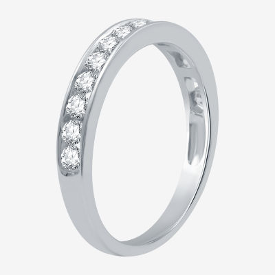 (F / SI2) Signature By Modern Bride Womens 2 1/2 CT. T.W. Lab Grown White Diamond Round Channel Bridal Set In 10K Gold