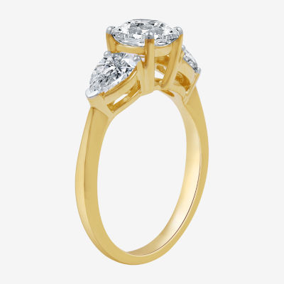 Signature By Modern Bride (H-I / Si1-Si2) Womens 2 1/4 CT. T.W. Lab Grown White Diamond 14K Gold Round 3-Stone Engagement Ring