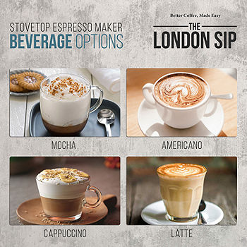 The London Sip London Sip Stovetop Espresso Maker, Copper, 6-Cup