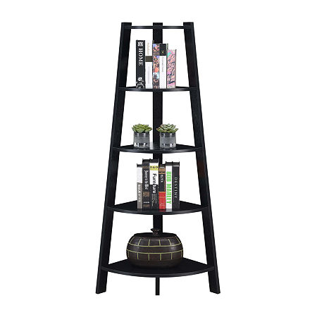 Newport 5-Shelf Bookcase, One Size, Black