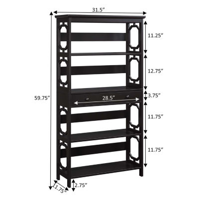 Omega 5-Shelf Bookcase