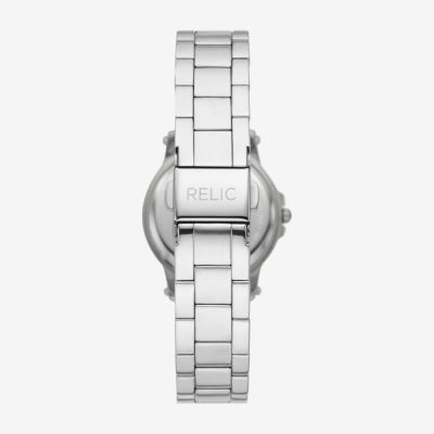 Relic By Fossil Womens Silver Tone Bracelet Watch Zr34646