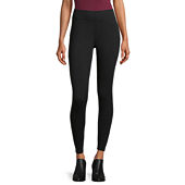 Free Country Womens Mid Rise Moisture Wicking Full Length Leggings, Color:  Black - JCPenney
