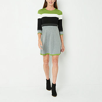 Jessica Howard 3/4 Sleeve Sweater Dress, Color: Lime - JCPenney