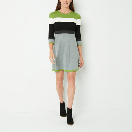  Jessica Howard 3/4 Sleeve Sweater Dress