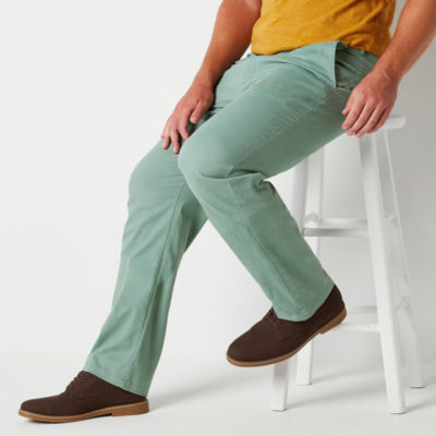 mutual weave Mens Big and Tall Relaxed Fit Flat Front Pants