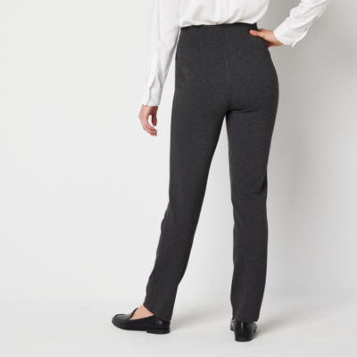 Liz Claiborne-Tall Womens Mid Rise Straight Pull-On Pants