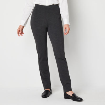 Liz Claiborne-Tall Lisa Womens Mid Rise Straight Pull-On Pants - JCPenney