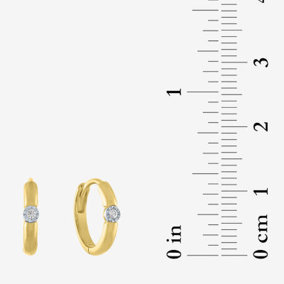 (G-H / Si2-I1) Diamond Accent Lab Grown White Diamond 10K Gold 11mm Hoop Earrings