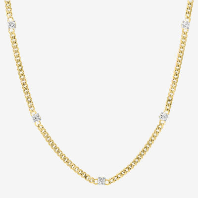 Diamond Addiction (G-H / Si2-I1) 10K Gold 18 Inch Hollow Cuban Chain Necklace