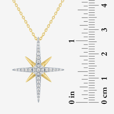 Diamond Addiction (G-H / Si2-I1) North Star Womens 1/4 CT. T.W. Lab Grown White 10K Gold Pendant Necklace