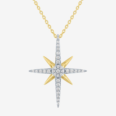 Diamond Addiction (G-H / Si2-I1) North Star Womens 1/4 CT. T.W. Lab Grown White 10K Gold Pendant Necklace