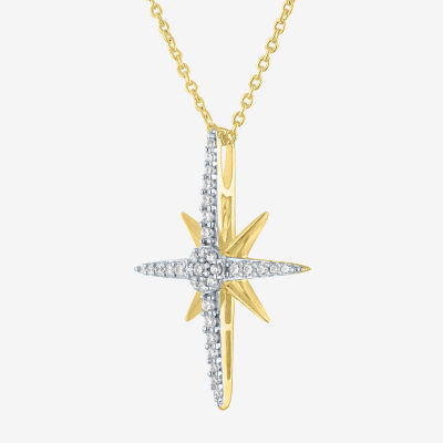 Diamond Addiction (G-H / Si2-I1) North Star Womens 1/4 CT. T.W. Lab Grown White 10K Gold Pendant Necklace