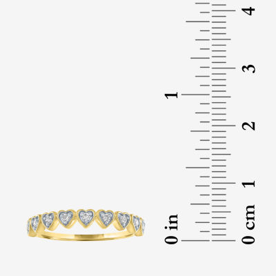 (G-H / Si2-I1) 1/10 CT. T.W. Lab Grown White Diamond 10K Gold Heart Wedding Band