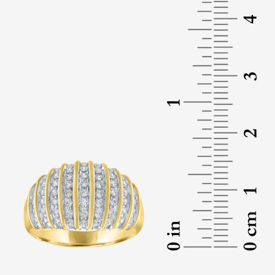 2MM 1/2 CT. T.W. Mined White Diamond 14K Gold Over Silver Band