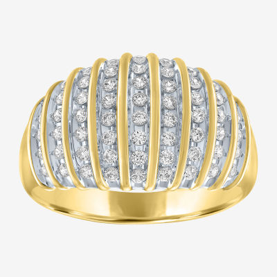 Diamond Corset Stitch Cross x Ring | HX Jewelry 18K White+Yellow Gold