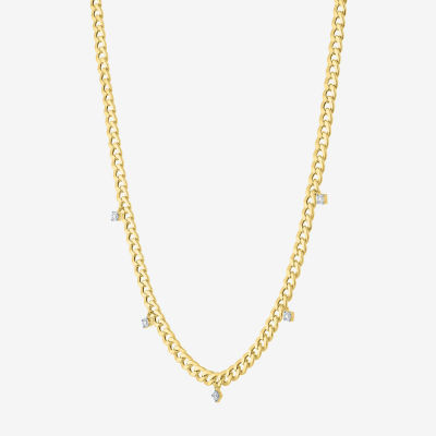 Diamond Addiction (G-H / Si2-I1) 14K Gold Over Silver Sterling Silver 18 Inch Cuban Chain Necklace