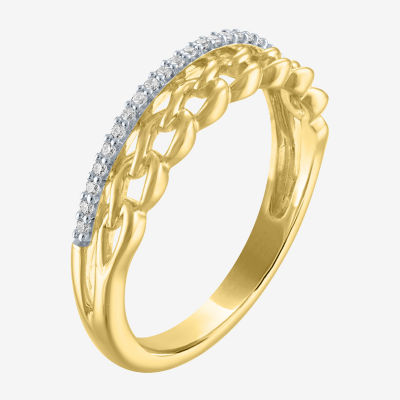 Diamond Addiction (G-H / Si2-I1) 1/10 CT. T.W. Lab Grown White 14K Gold Over Silver Sterling Band