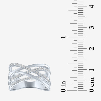 (G-H / Si2-I1) 1/4 CT. T.W. Lab Grown White Diamond Sterling Silver Band
