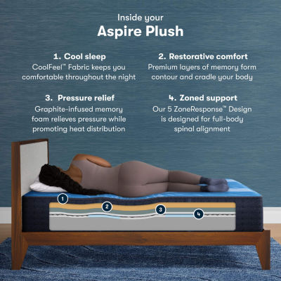 Serta iComfort® Aspire 14" Plush Memory Foam - Mattress + Box Spring