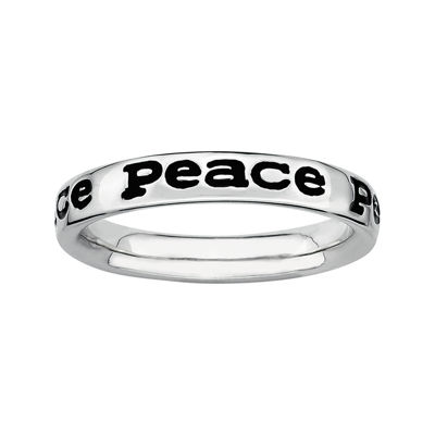 Personally Stackable Sterling Silver "Peace" Ring