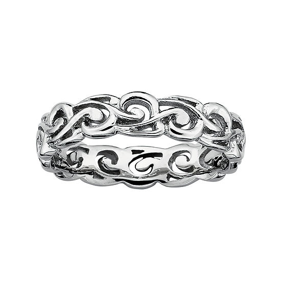 Personally Stackable Sterling Silver Filigree Stackable Ring